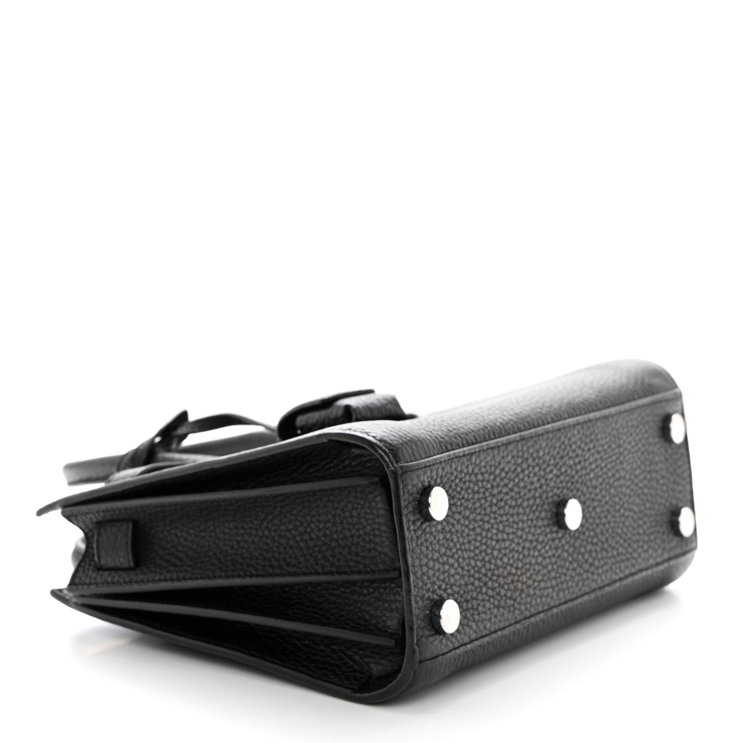 Grained Calfskin Nano Sac De Jour Black