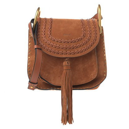 Chloe Suede Calfskin Braided Mini Hudson Shoulder Bag Caramel 1 of 11