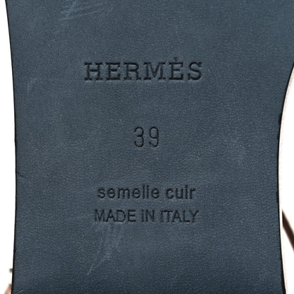 Hermes Denim Santorini Sandals 39 Bleu Brut Gold 7 of 9