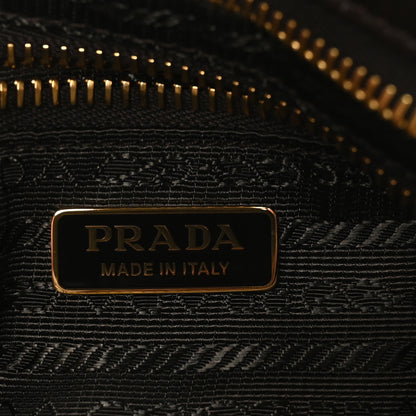 Prada Glossy Calfskin Triangle Mini Bonnie Shoulder Bag Moro 6 of 9
