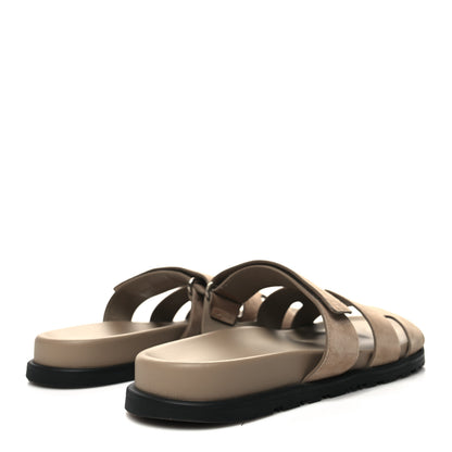 Hermes Suede Goatskin Mens Chypre Sandals 43 Beige Argile 4 of 8