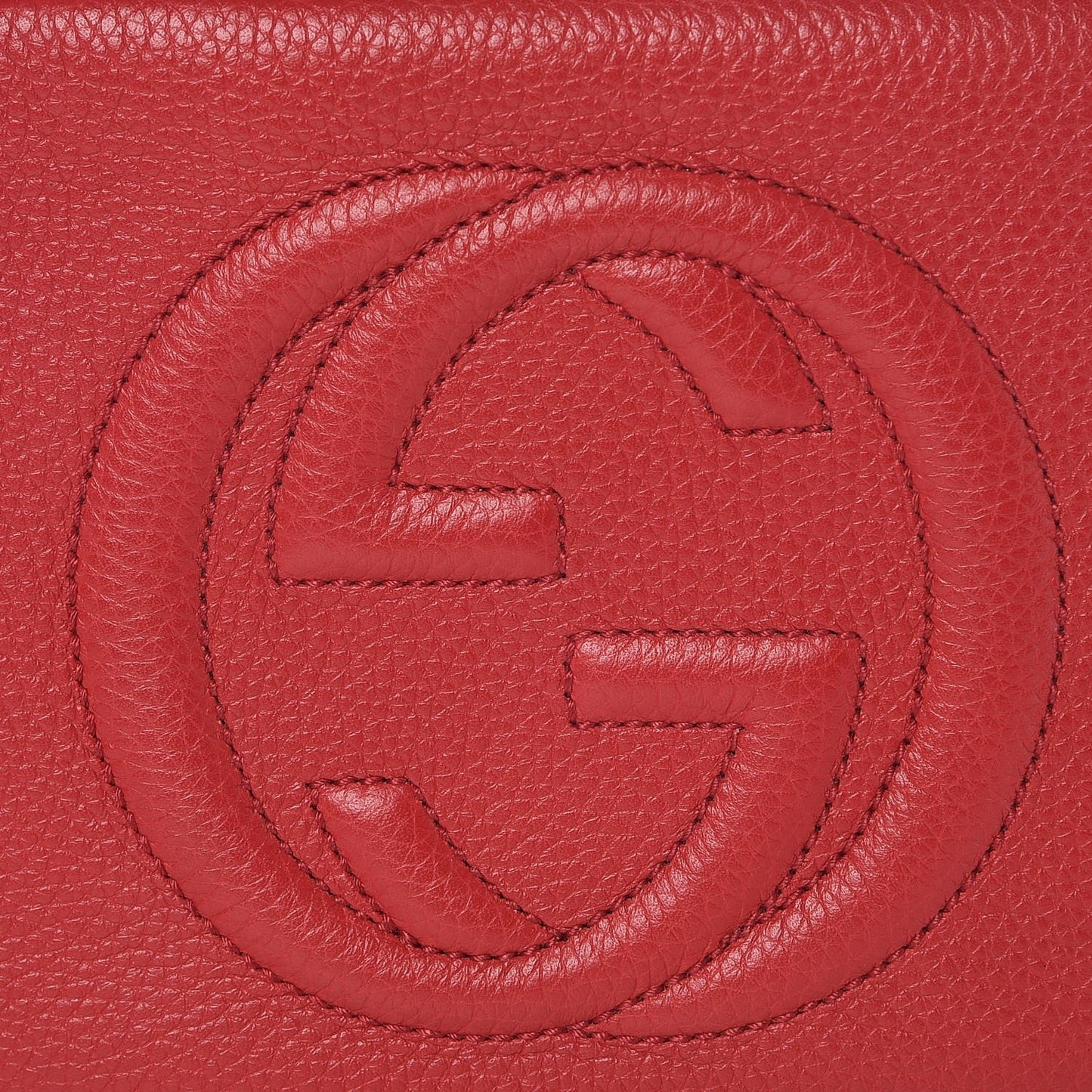 Pebbled Calfskin Small Soho Disco Bag Vibrant Red