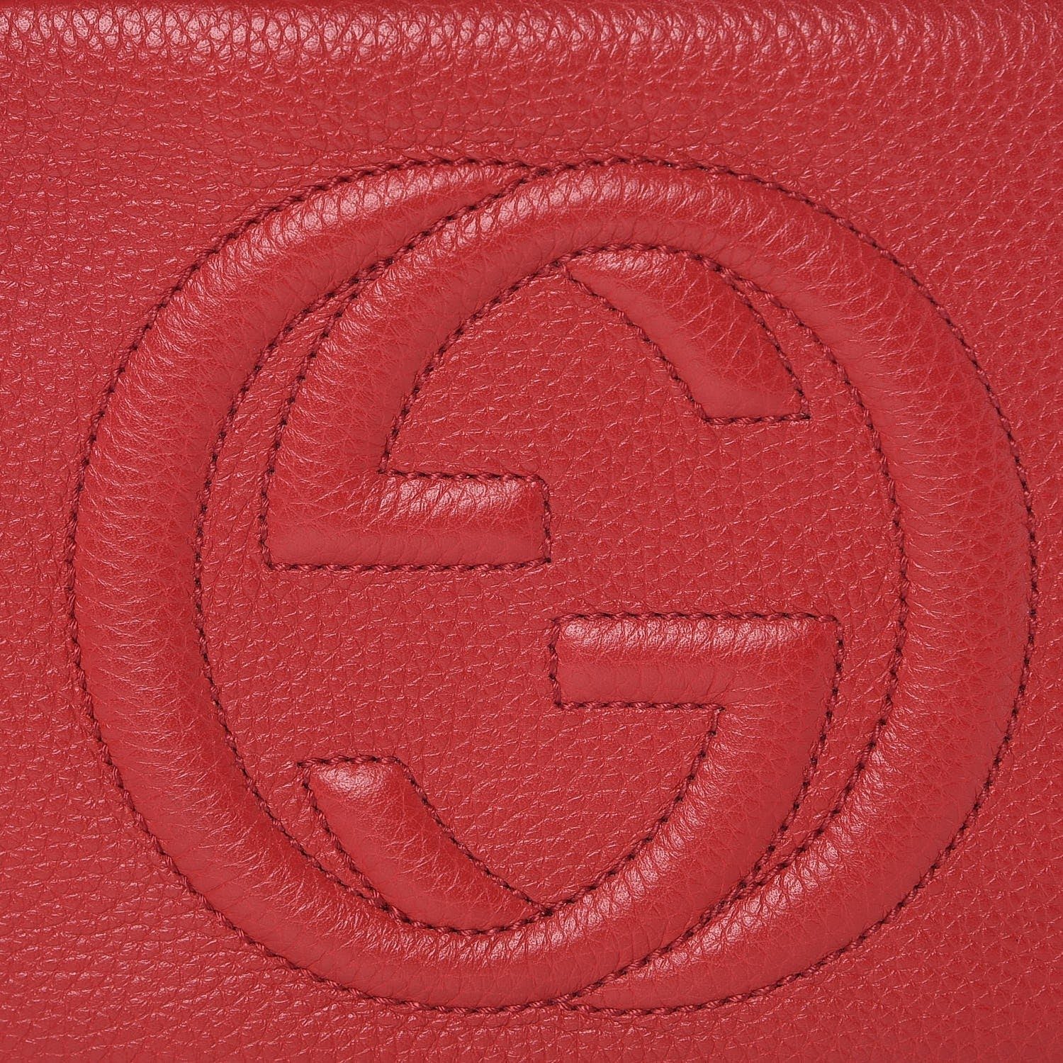 Gucci Pebbled Calfskin Small Soho Disco Bag Vibrant Red 8 of 8