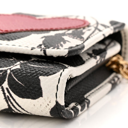 Dolce & Gabbana Dauphine Floral Print Hearts Mini Miss Sicily Chain Phone Case Wallet White Black 10 of 11