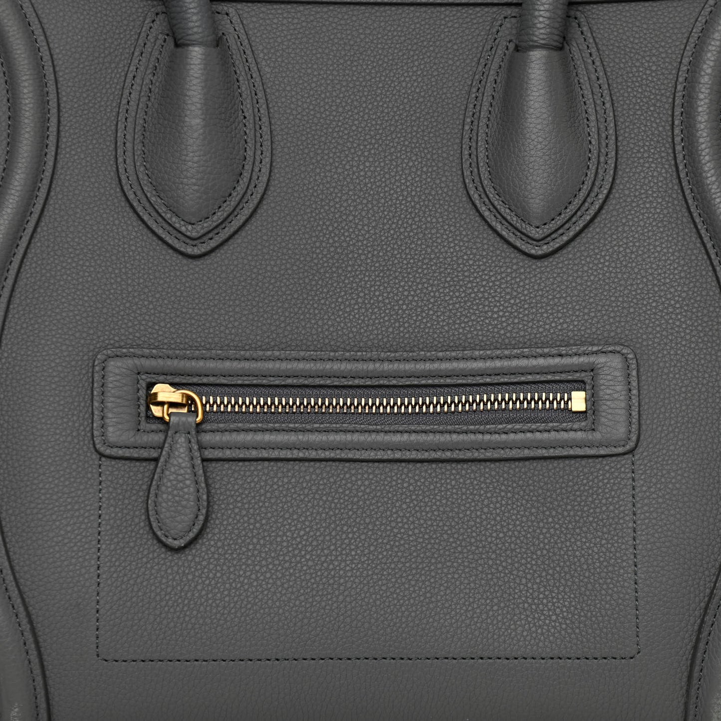 Drummed Calfskin Mini Luggage Kohl