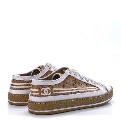 Chanel Cork Jetty Sneaker 41 Brown White 4 of 10