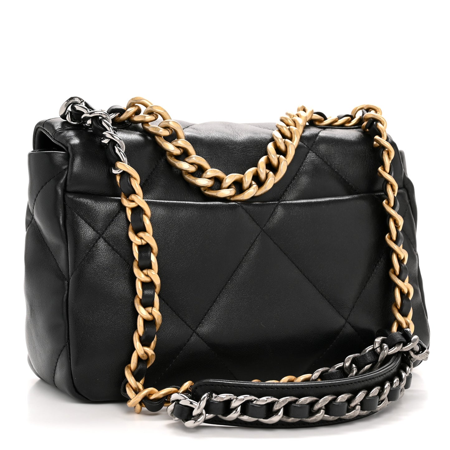 Lambskin Quilted Medium Chanel 19 Flap Black