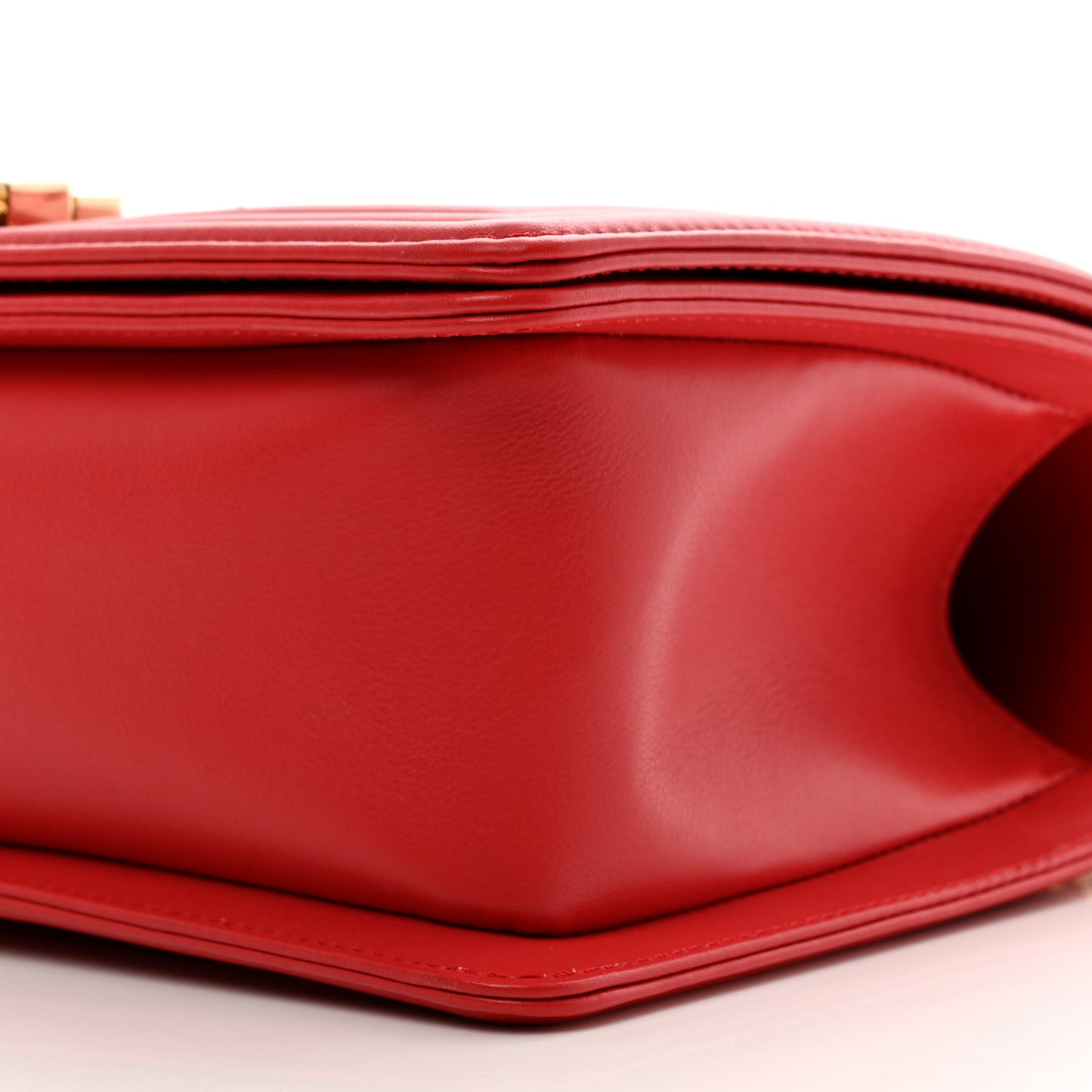 Calfskin Quilted Medium Boy Flap Red