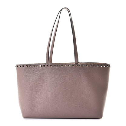Valentino Garavani Grained Calfskin Small Rockstud Shoulder Tote Poudre 9 of 15