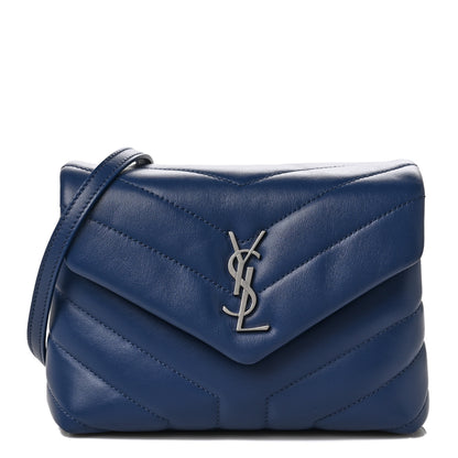 Saint Laurent Calfskin Y Quilted Monogram Toy Loulou Crossbody Bag New Cobalt 1 of 5