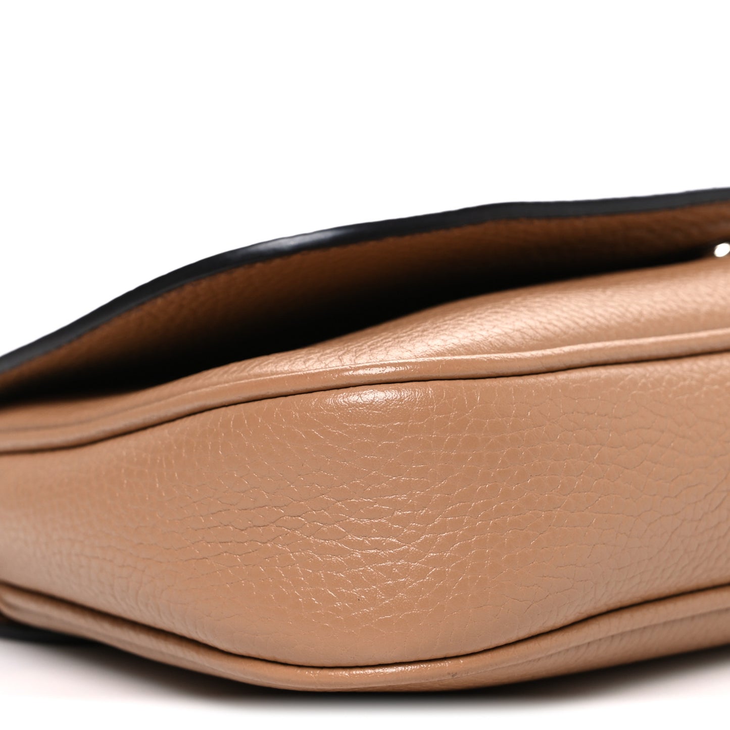 Pebbled Calfskin Medium Soho Flap Crossbody Camelia