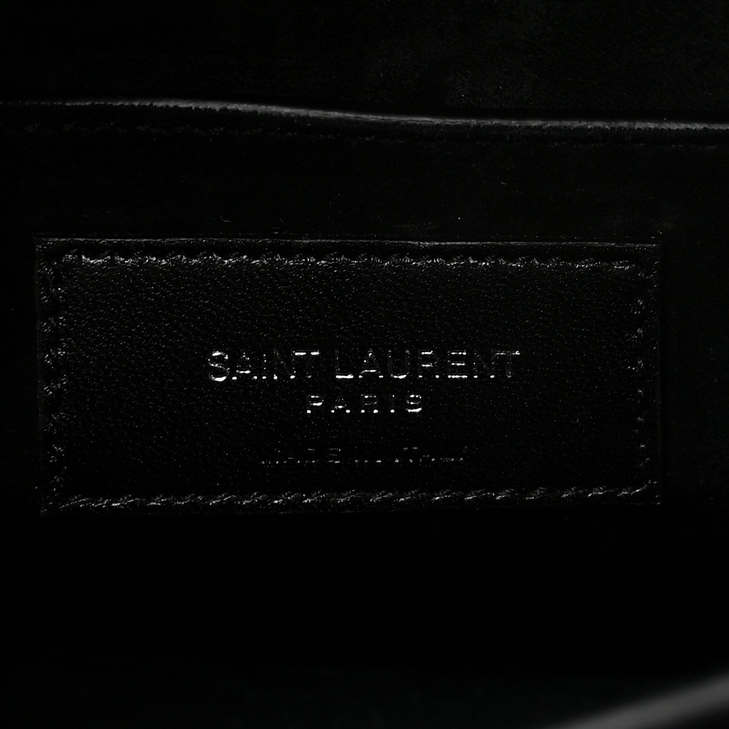 Saint Laurent Calfskin Crocodile Embossed Medium Monogram Sunset Black 6 of 9