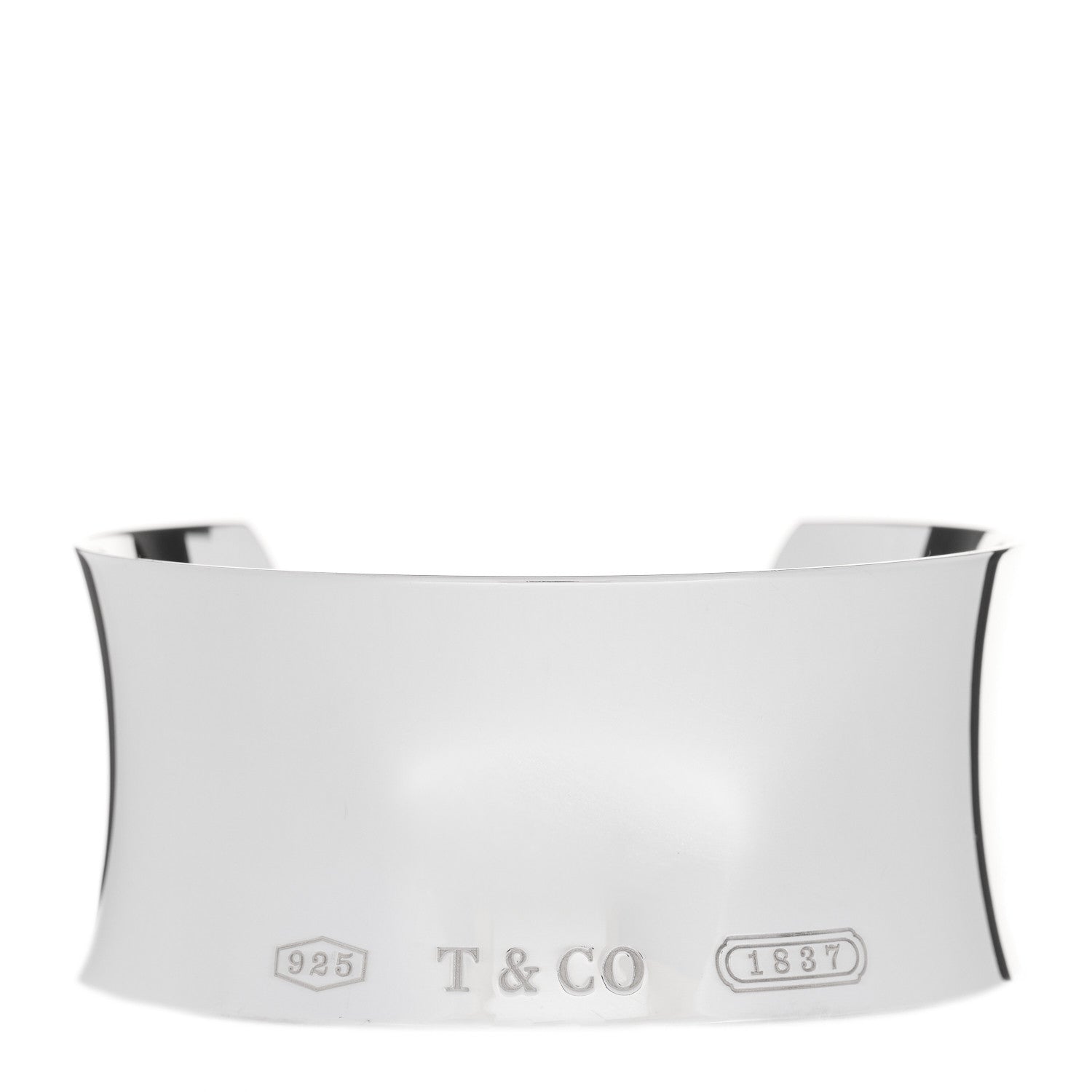 Tiffany Sterling Silver Wide 1837 Cuff Bracelet 1 of 4