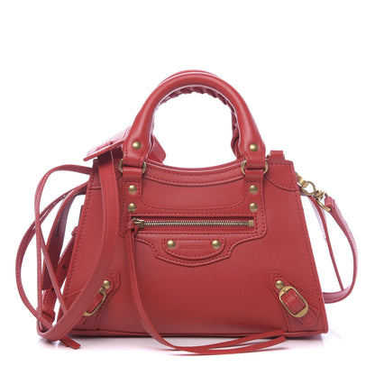 Balenciaga Smooth Calfskin Neo Classic Brass Hardware Mini City Red 1 of 10