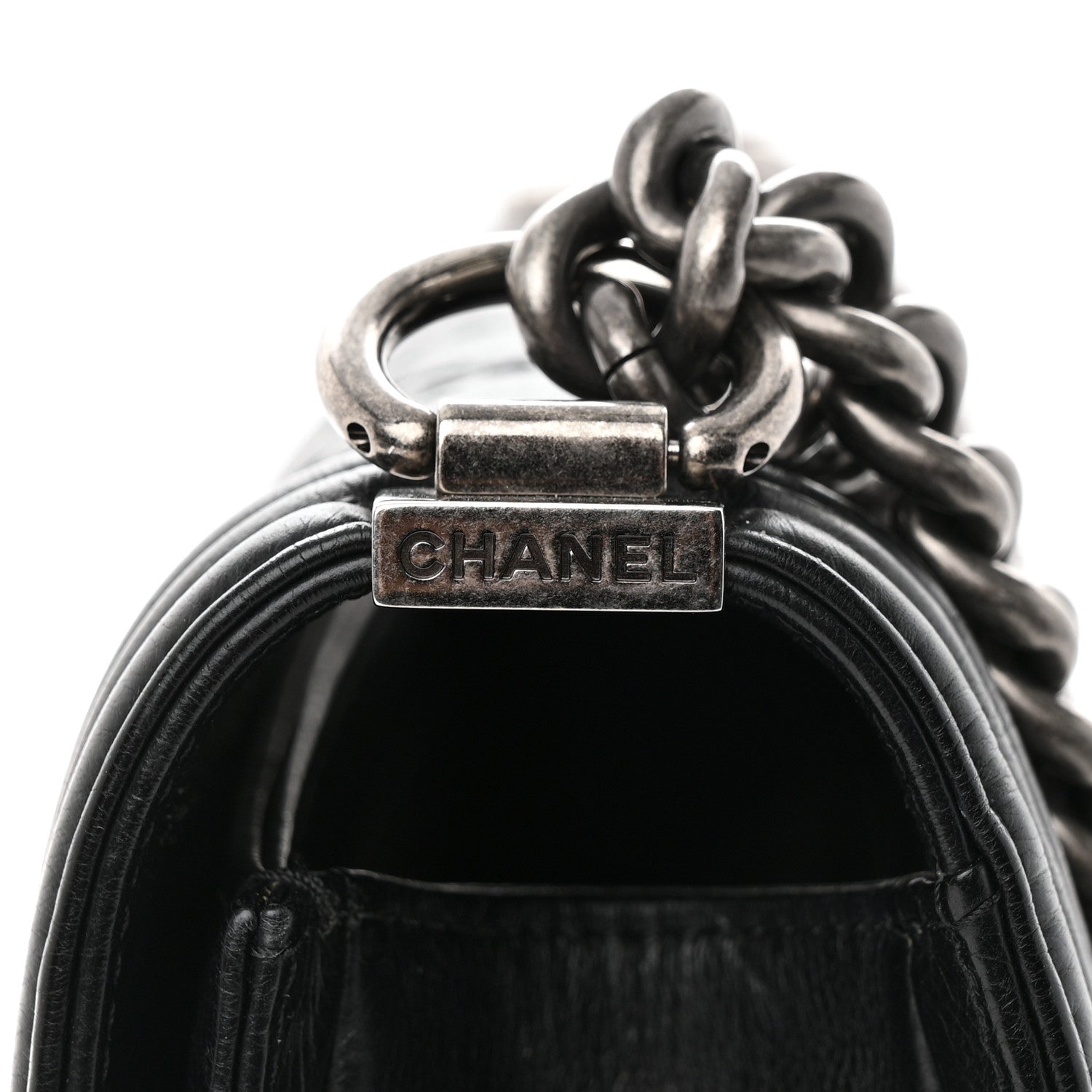 Chanel Calfskin Quilted Double Stitch New Medium Boy Flap Black 16 of 16