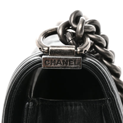Chanel Calfskin Quilted Double Stitch New Medium Boy Flap Black 16 of 16