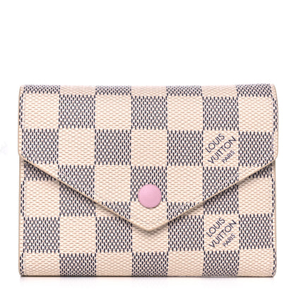 Louis Vuitton Damier Azur Victorine Wallet Rose Ballerine 1 of 10
