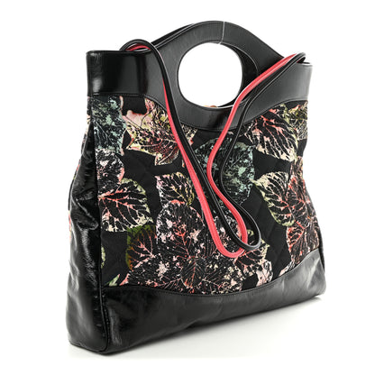 Chanel Patent Calfskin Canvas Printed Large 31 Shopping Bag Black 3 of 11