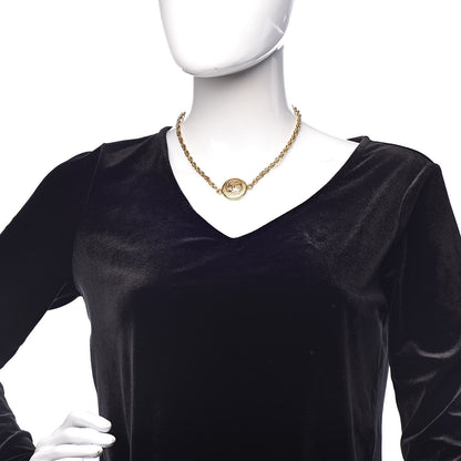 Chanel CC Medallion Choker Chain Necklace Gold 2 of 6