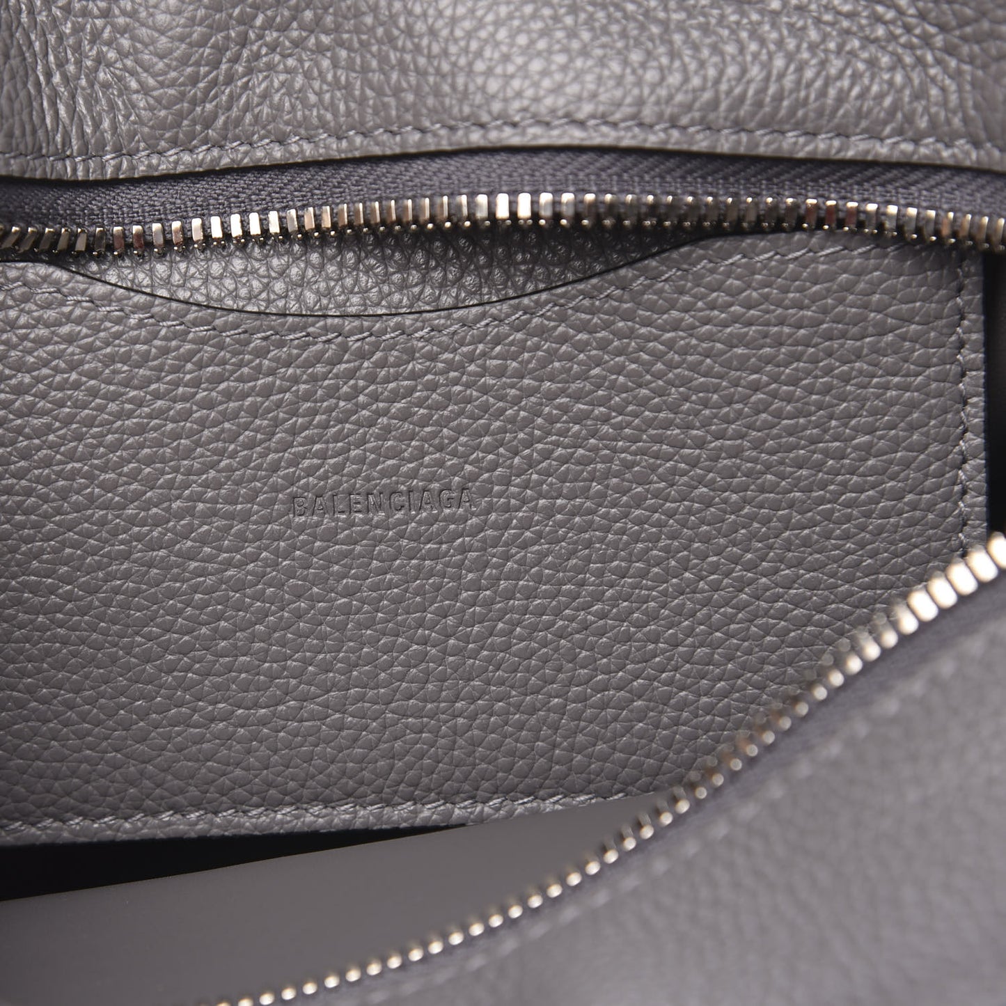 Grained Calfskin Neo Classic Silver Hardware Mini City Dark Grey