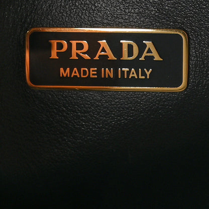Prada Jacquard Saffiano Triangolo Symbole Embroidered Micro Tote Black Corda 6 of 9