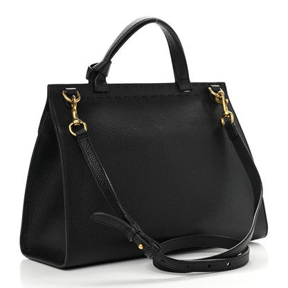 Gucci Calfskin Small GG Marmont Top Handle Bag Black 3 of 11