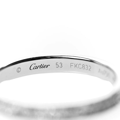 Cartier 18K White Gold Diamond 2.6mm LOVE Paved Band Ring 53 6.25 3 of 5