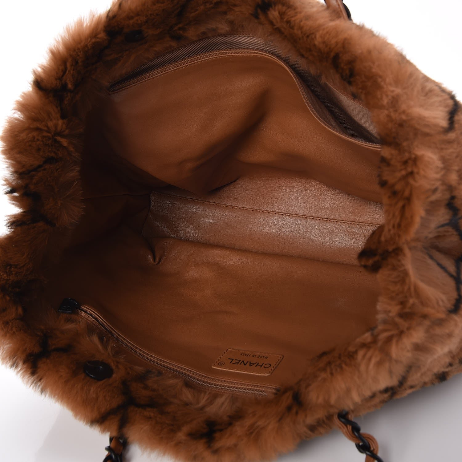 Chanel Lapin Fur Quilt Pattern Tote Brown 5 of 7