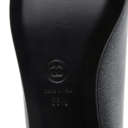 Chanel Metallic Calfskin Cap Toe CC Ballerina Flats 35.5 Dark Silver 6 of 9