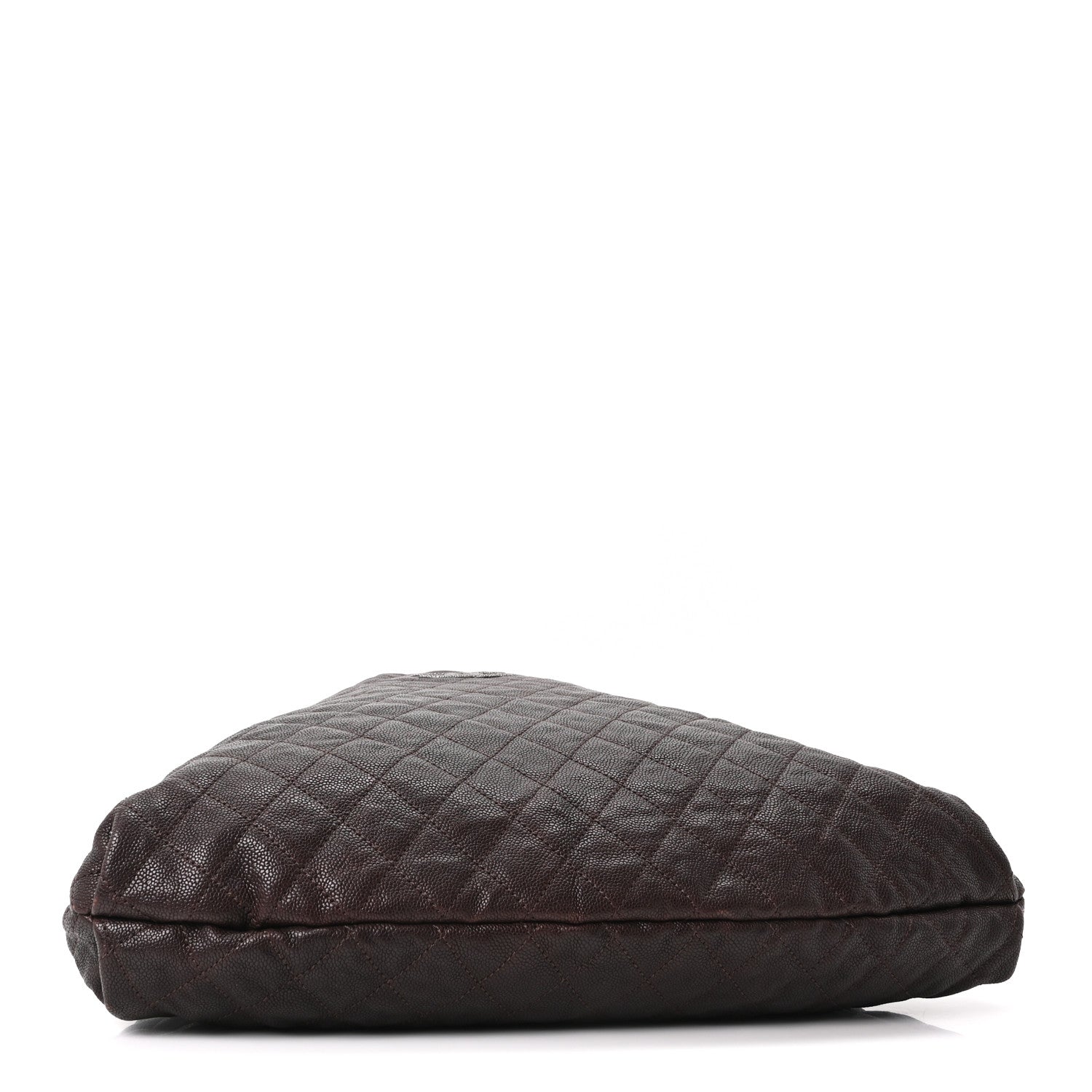 Chanel Distressed Glazed Caviar Quilted Large Elastic Tote Dark Brown 3 of 9