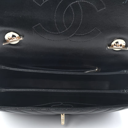 Chanel Lambskin Chevron Quilted Medium Trendy CC Dual Handle Flap Bag Black 7 of 9
