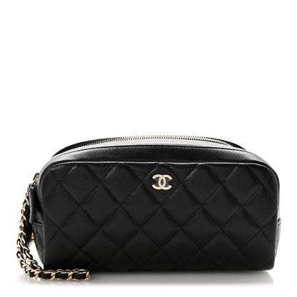 Chanel Caviar Quilted Toiletry Case With Chain Black 1 of 8