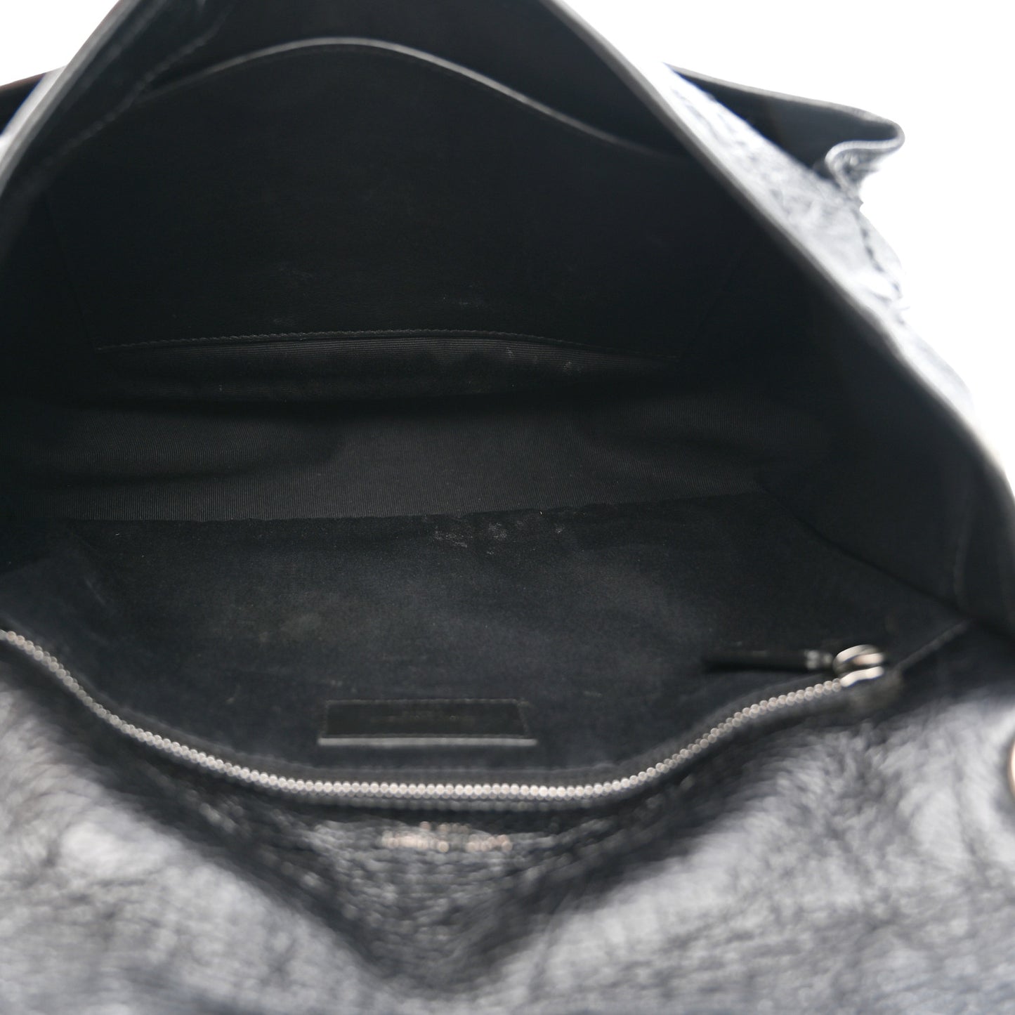 Crinkled Calfskin Matelasse Monogram Medium Niki Chain Satchel Black