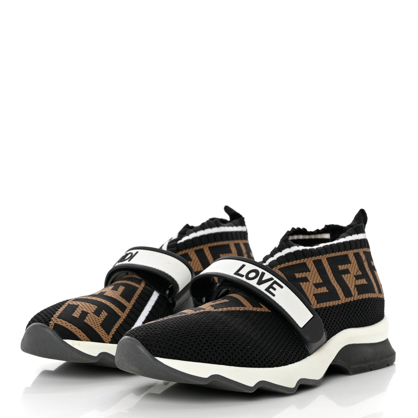 Stretch Yarn FF Stiff Band Rockoko Sneakers 37 Black White Tobacco