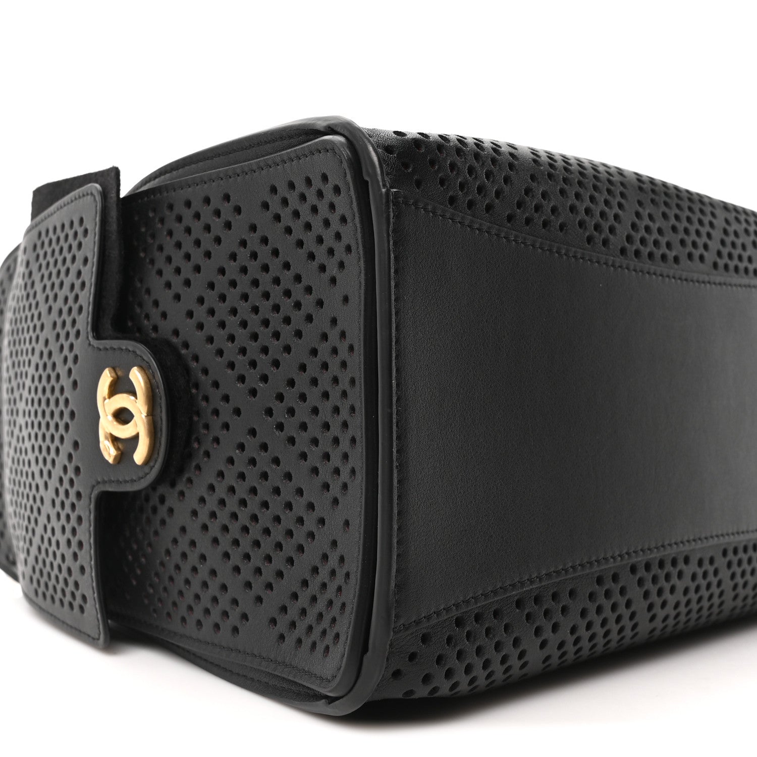 Chanel Perforated Calfskin Small Chanel 25 Handbag Black 9 of 10
