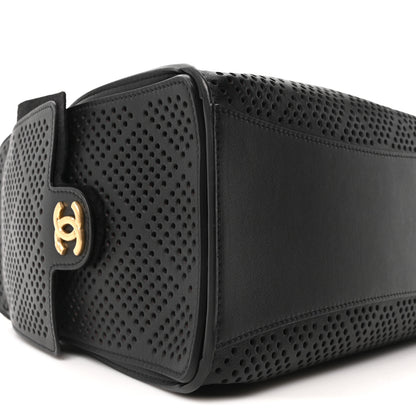 Chanel Perforated Calfskin Small Chanel 25 Handbag Black 9 of 10