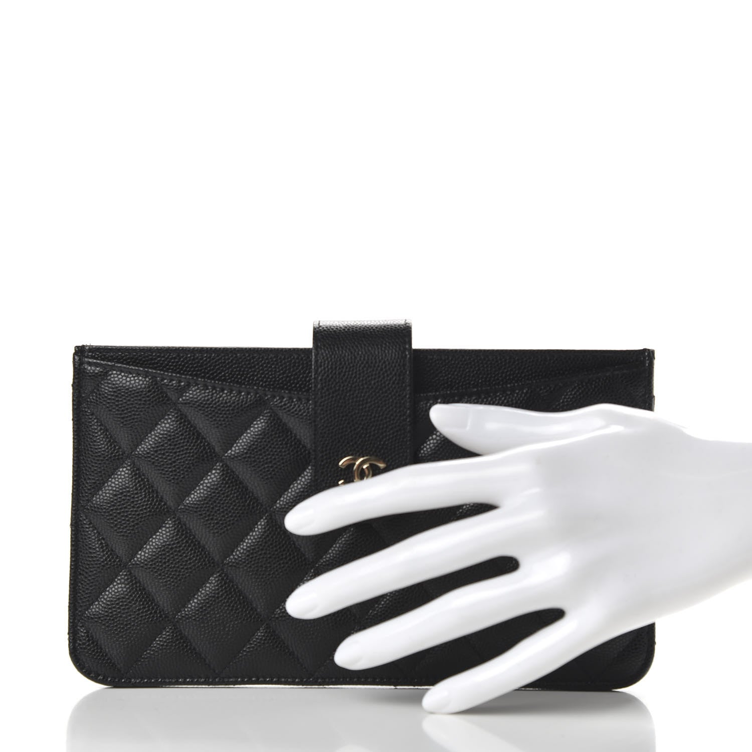 Chanel Caviar Quilted Classic Strap Pouch Black 2 of 12