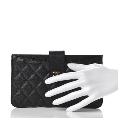 Chanel Caviar Quilted Classic Strap Pouch Black 2 of 12