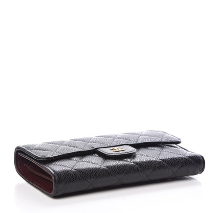 Chanel Caviar Quilted Long Flap Wallet Black 4 of 9