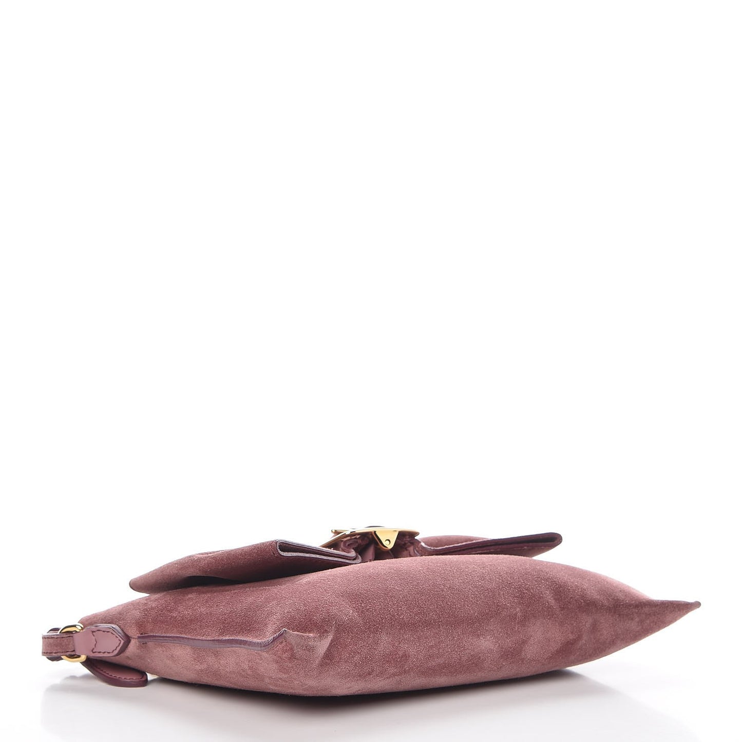 Suede Buckled Bow Clutch Bag Pink