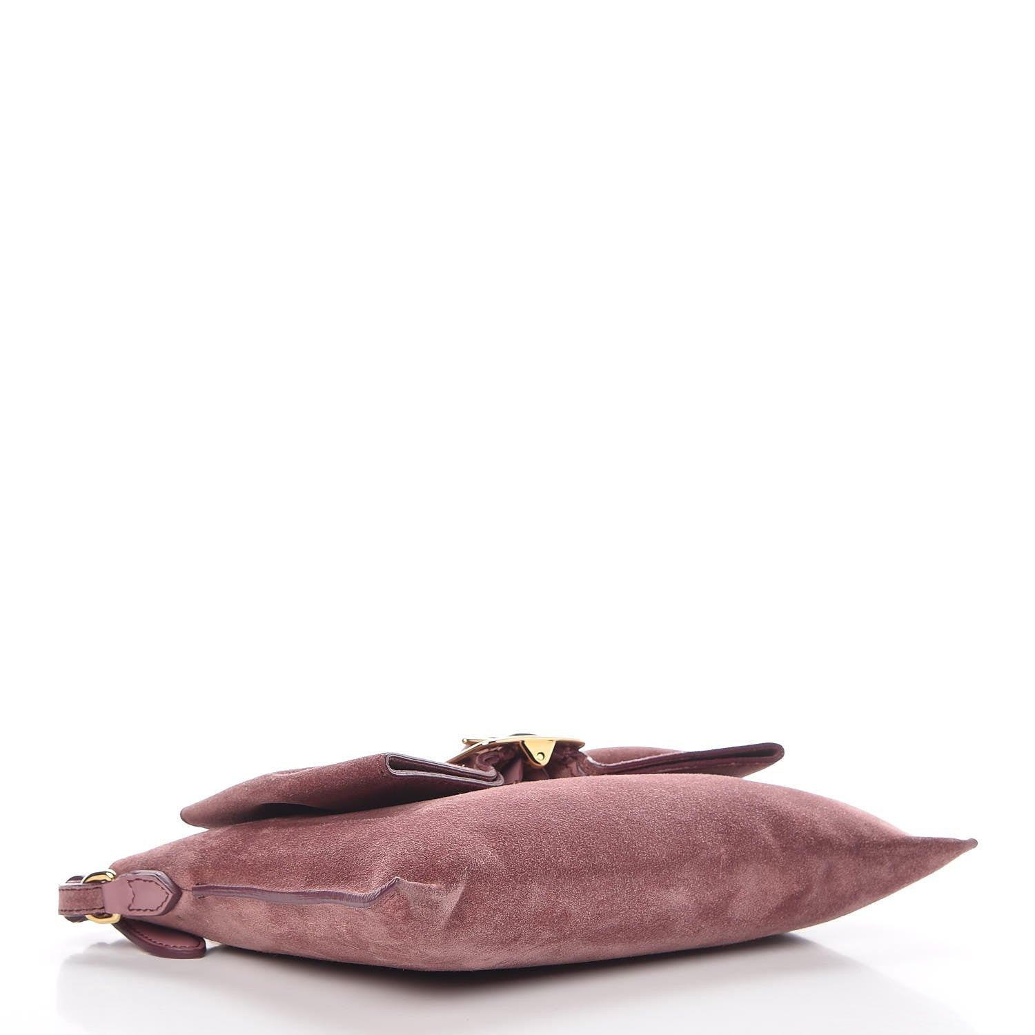Burberry Suede Buckled Bow Clutch Bag Pink 4 of 9