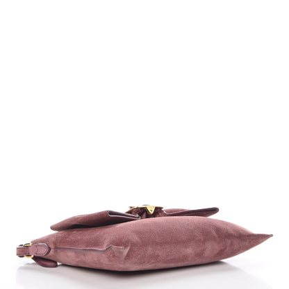 Burberry Suede Buckled Bow Clutch Bag Pink 4 of 9