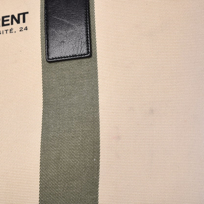 Saint Laurent Canvas Beach Shopping East West Tote Ecru 8 of 20