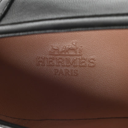 Hermes Goatskin Womens Paris Loafers 38.5 Black 7 of 9