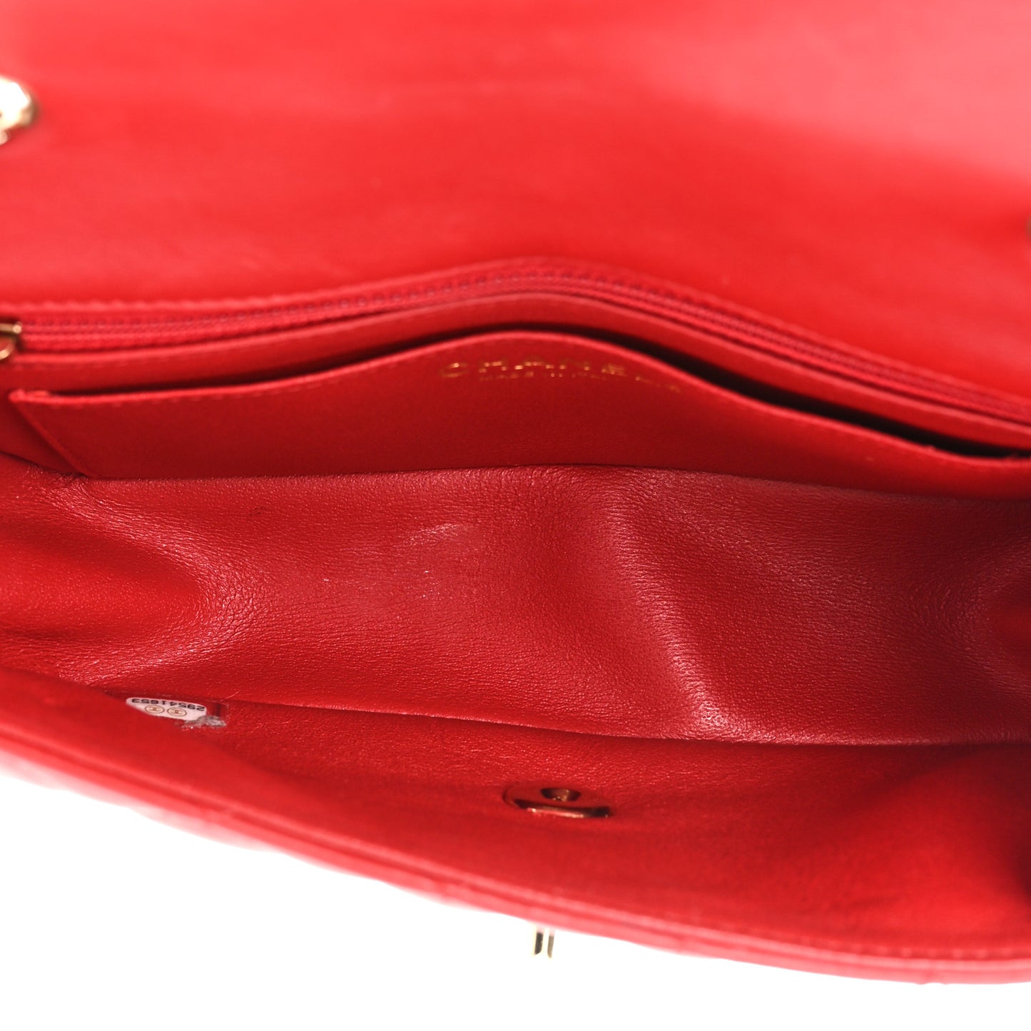Lambskin Quilted Mini Rectangular Flap Red
