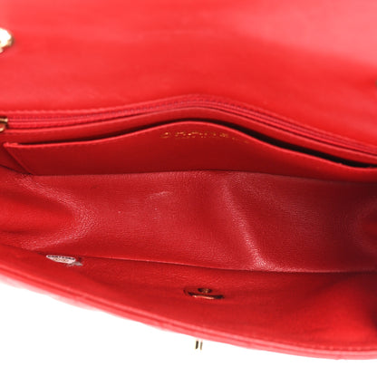 Chanel Lambskin Quilted Mini Rectangular Flap Red 5 of 16