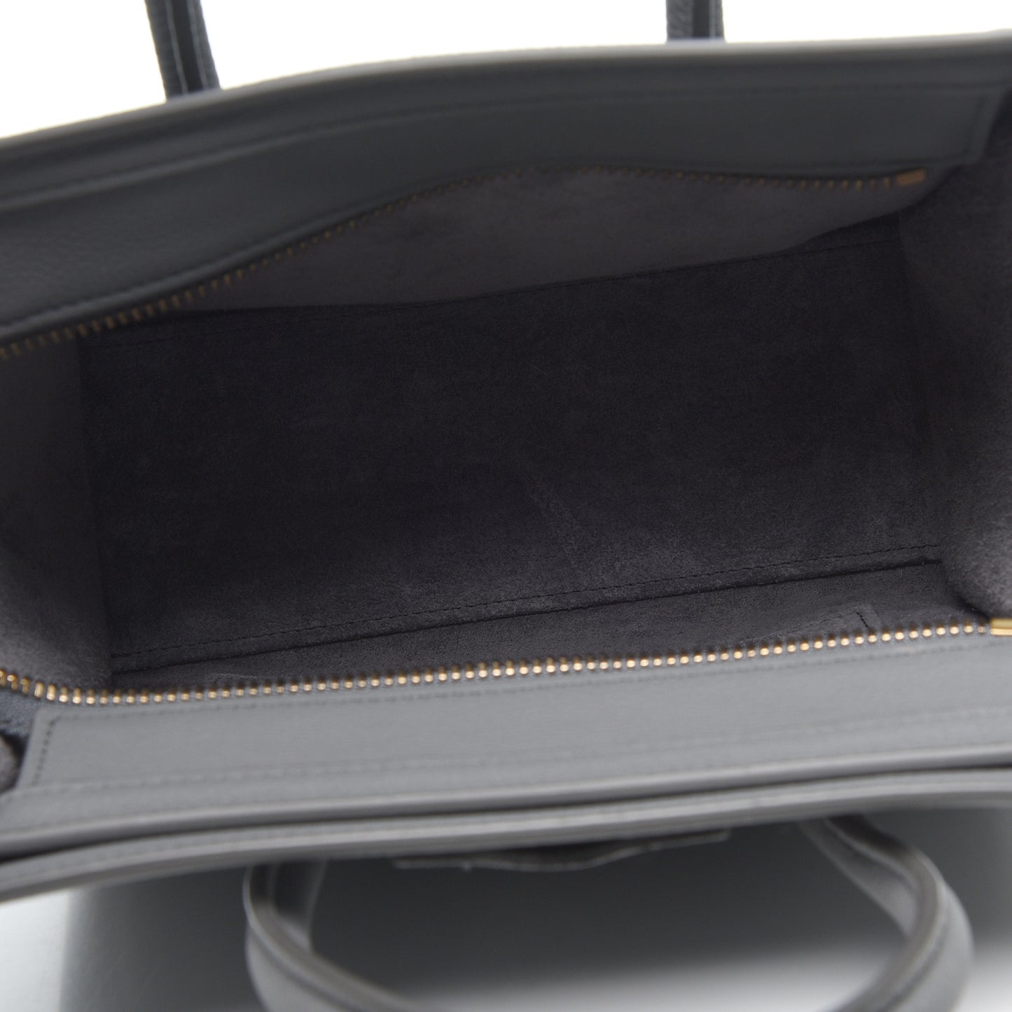 Drummed Calfskin Nano Luggage Kohl