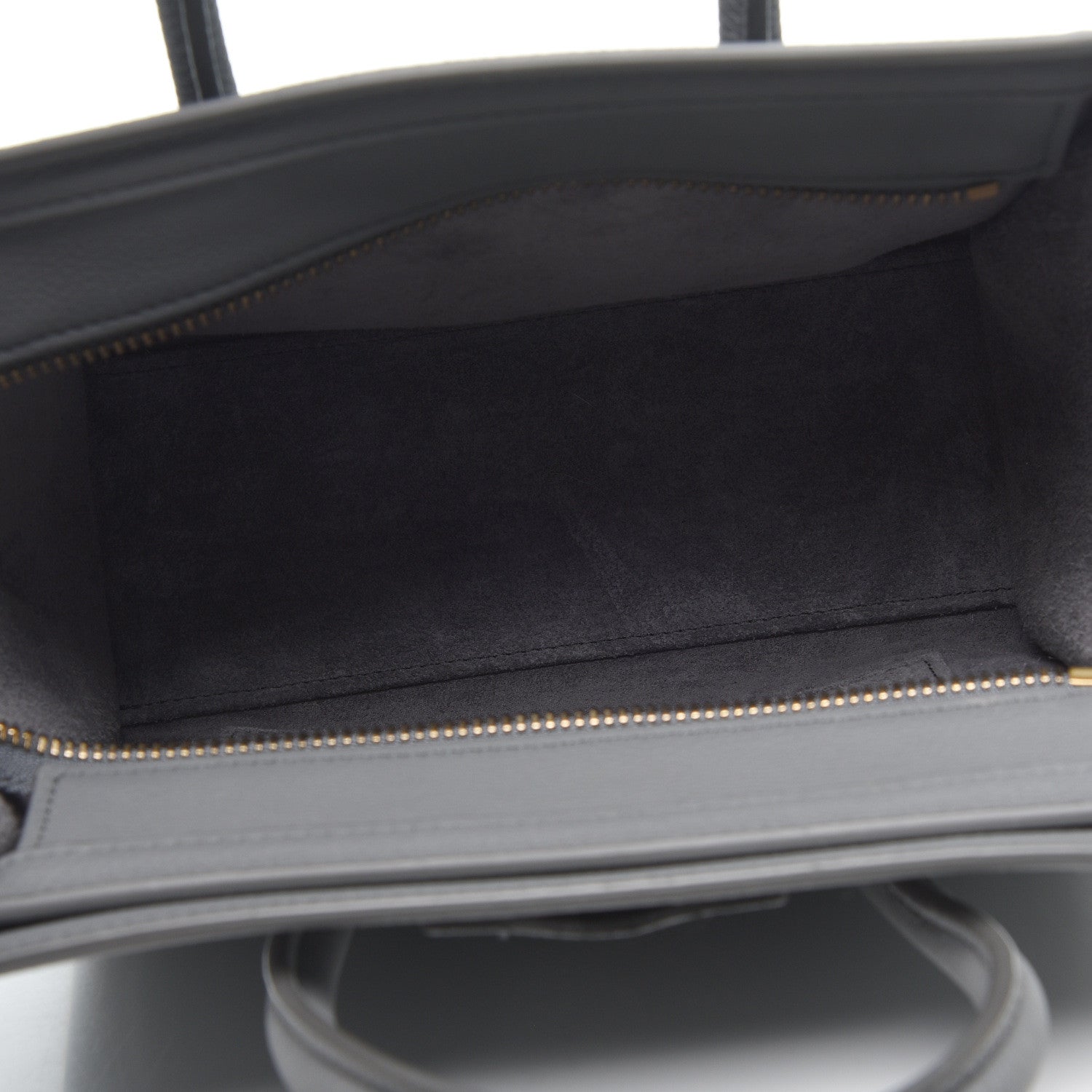 Celine Drummed Calfskin Nano Luggage Kohl 4 of 8
