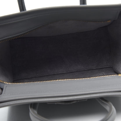 Celine Drummed Calfskin Nano Luggage Kohl 4 of 8