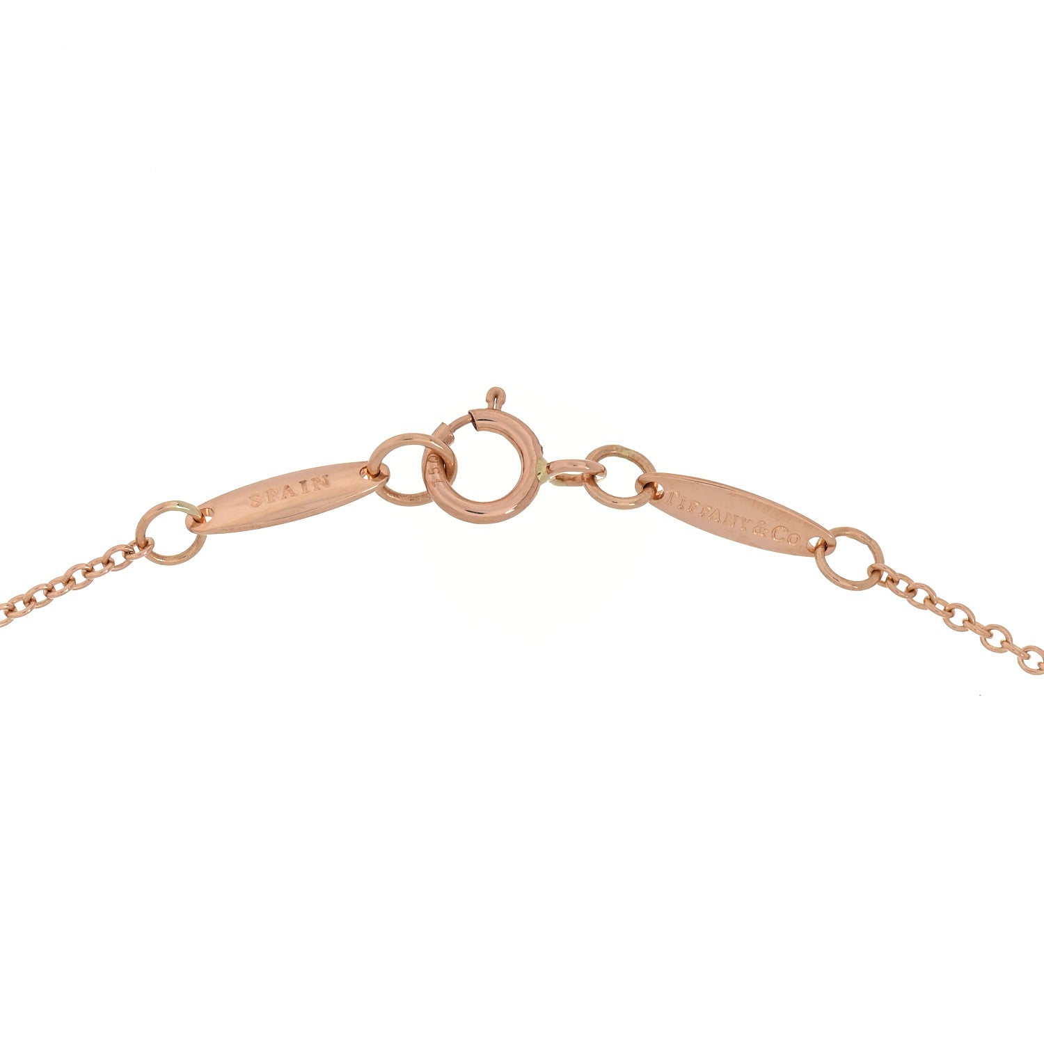 Tiffany 18K Rose Gold Diamond .03ct Elsa Peretti Diamonds by the Yard Pendant Necklace 3 of 4